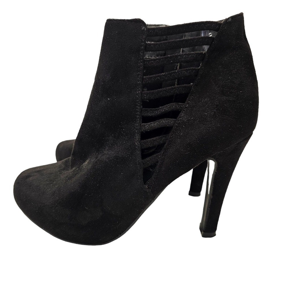 Lane Bryant Boots Womens 10W 10 Faux Suede Ankle Booties Zips Work